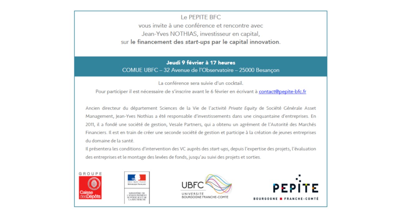 conférence "Le financement des start-ups par le capital innovation"